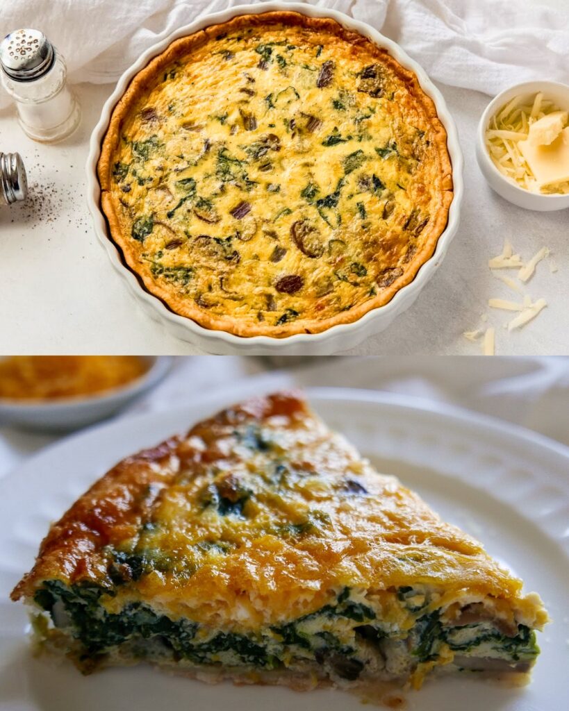 Mushroom and Spinach Quiche