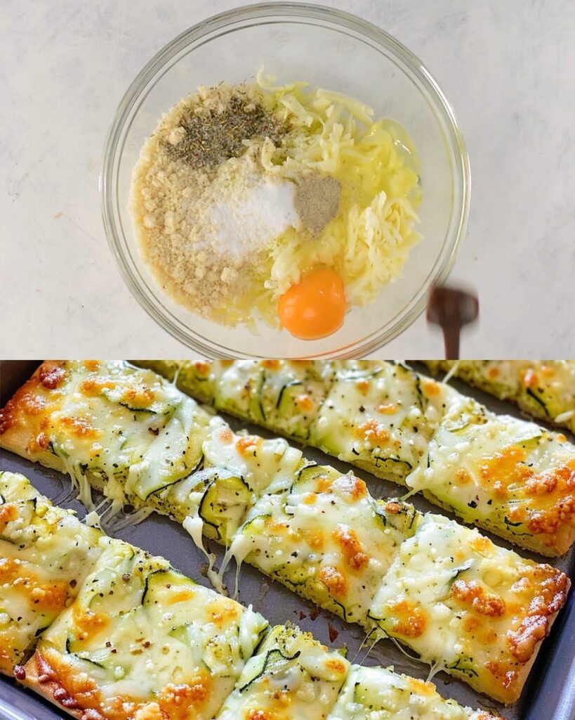 Cheesy Zucchini Breadsticks finished dish