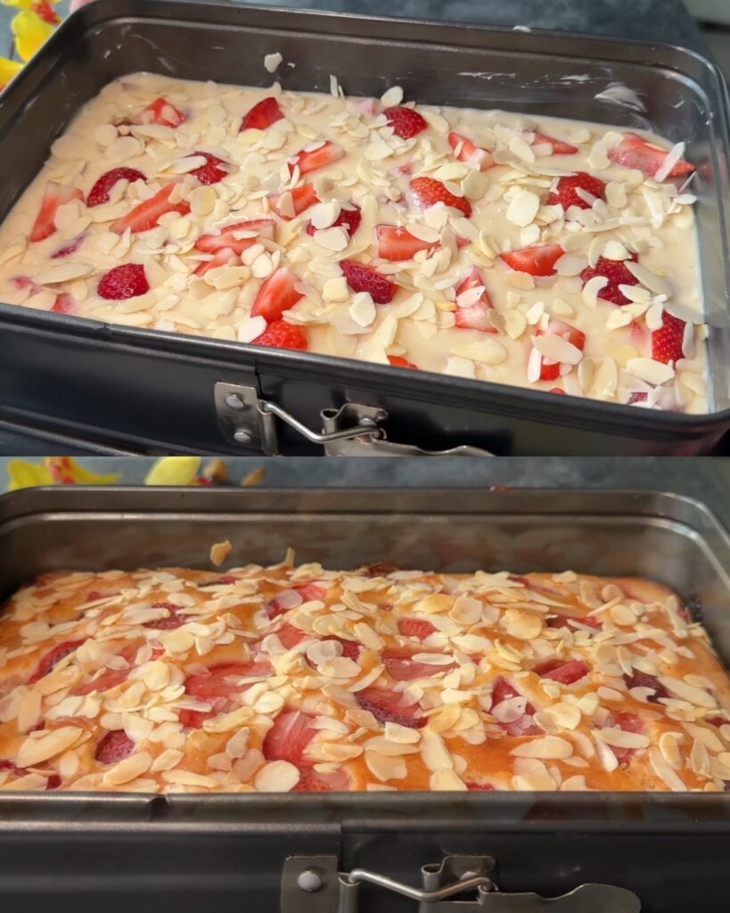 Strawberry and Lemon Yogurt Cake finished dish