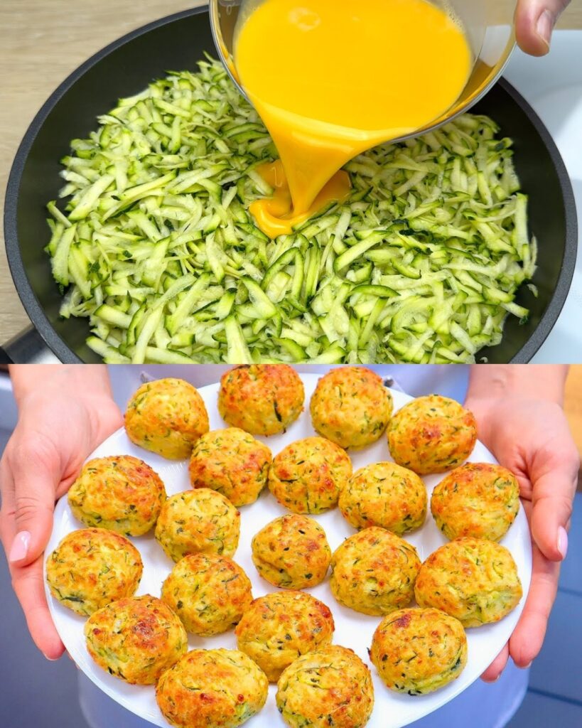 Zucchini Balls with Rice and Garlic Sauce finished dish