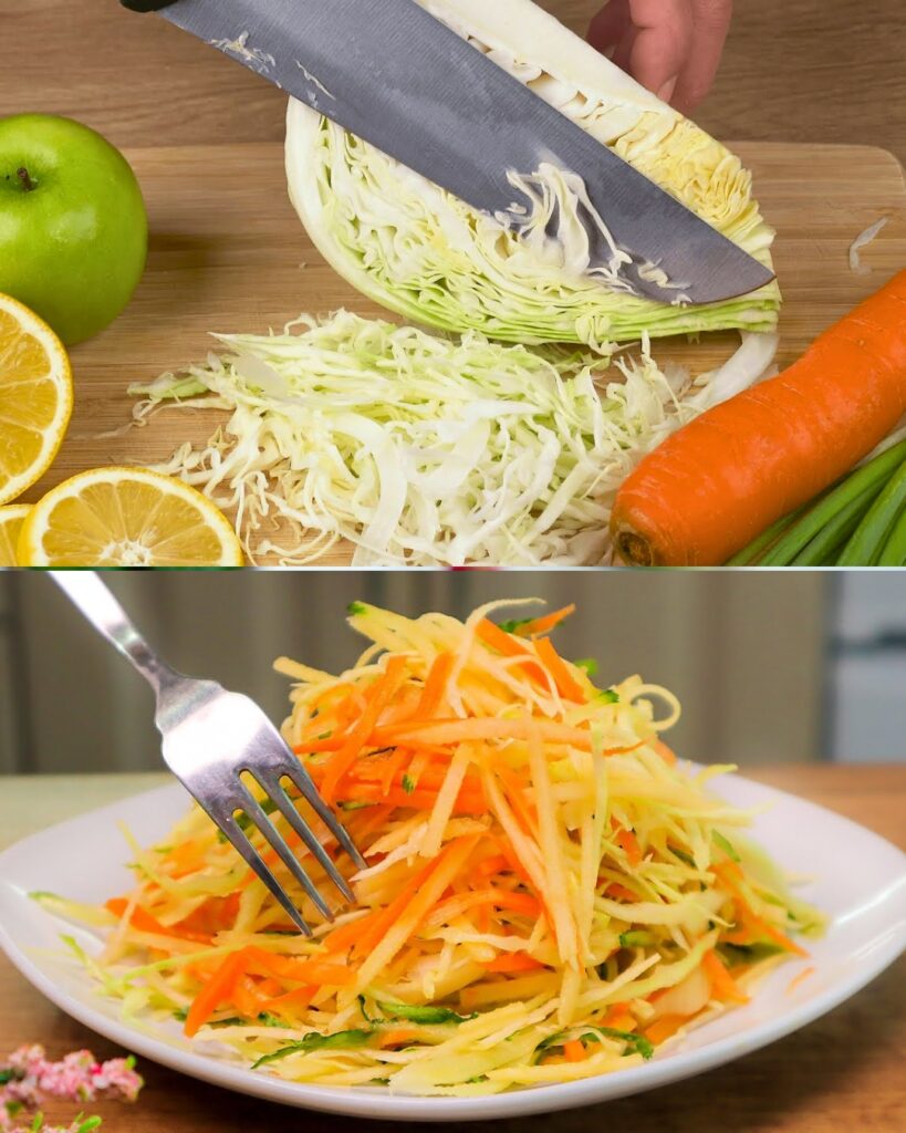 Fresh Cabbage and Cucumber Salad with Lemon-Honey Dressing
