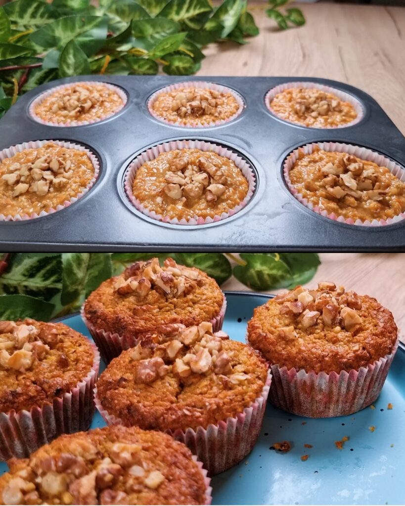Diet Muffins with Oats, Nuts, and Carrot finished dish