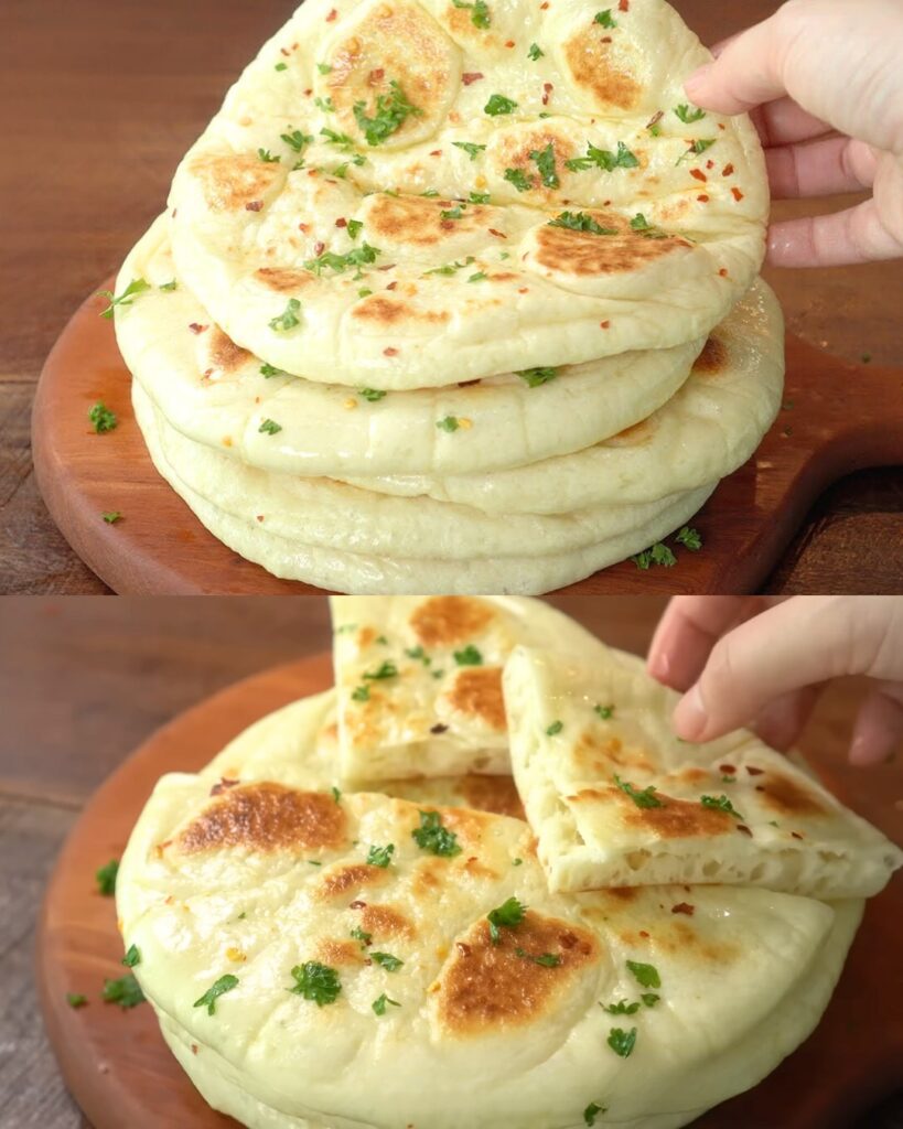 Fluffy and Soft Turkish Flatbread finished dish