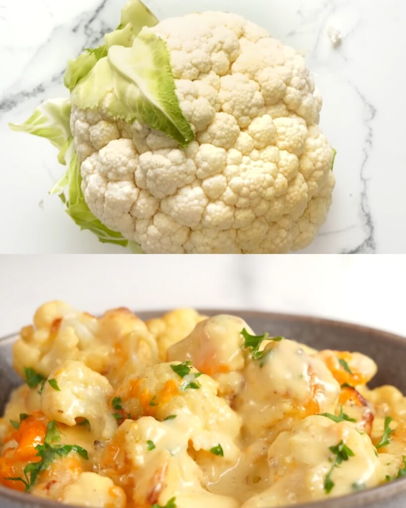Creamy Cauliflower Cheese Bake with Crispy Topping finished dish