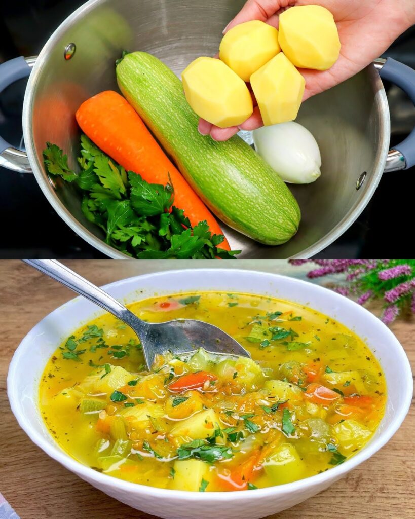 Hearty Vegetable Soup with Homemade Croutons finished dish