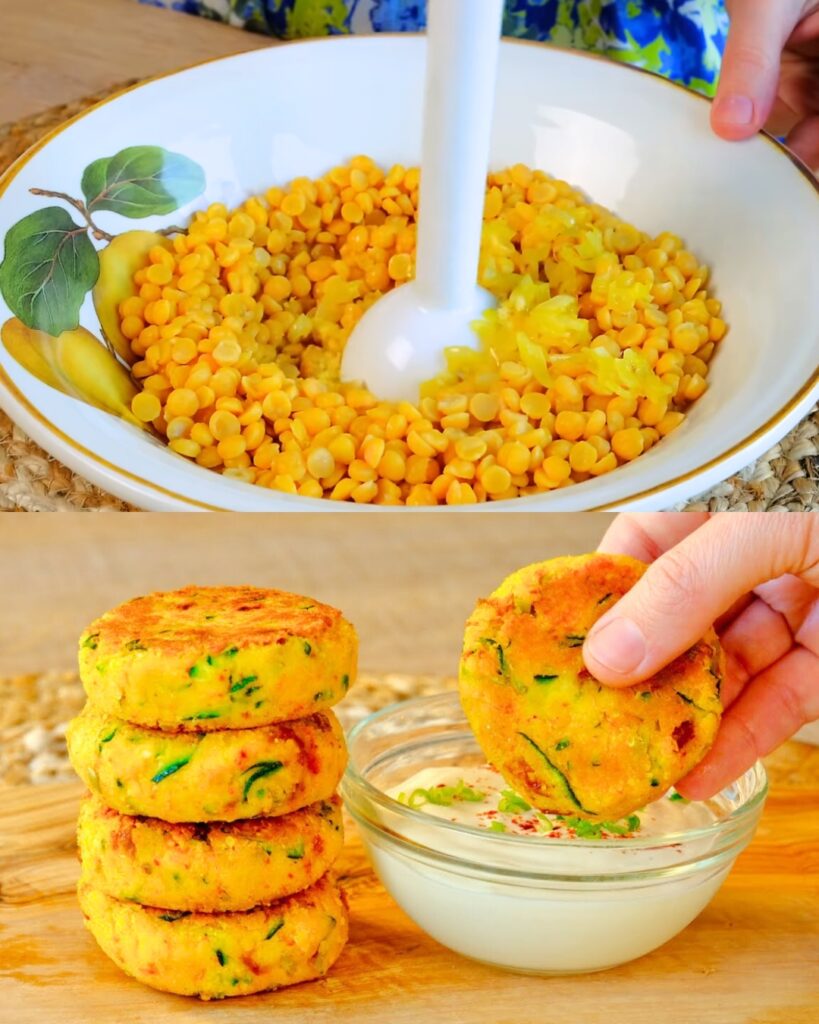 Yellow Lentil Patties finished dish