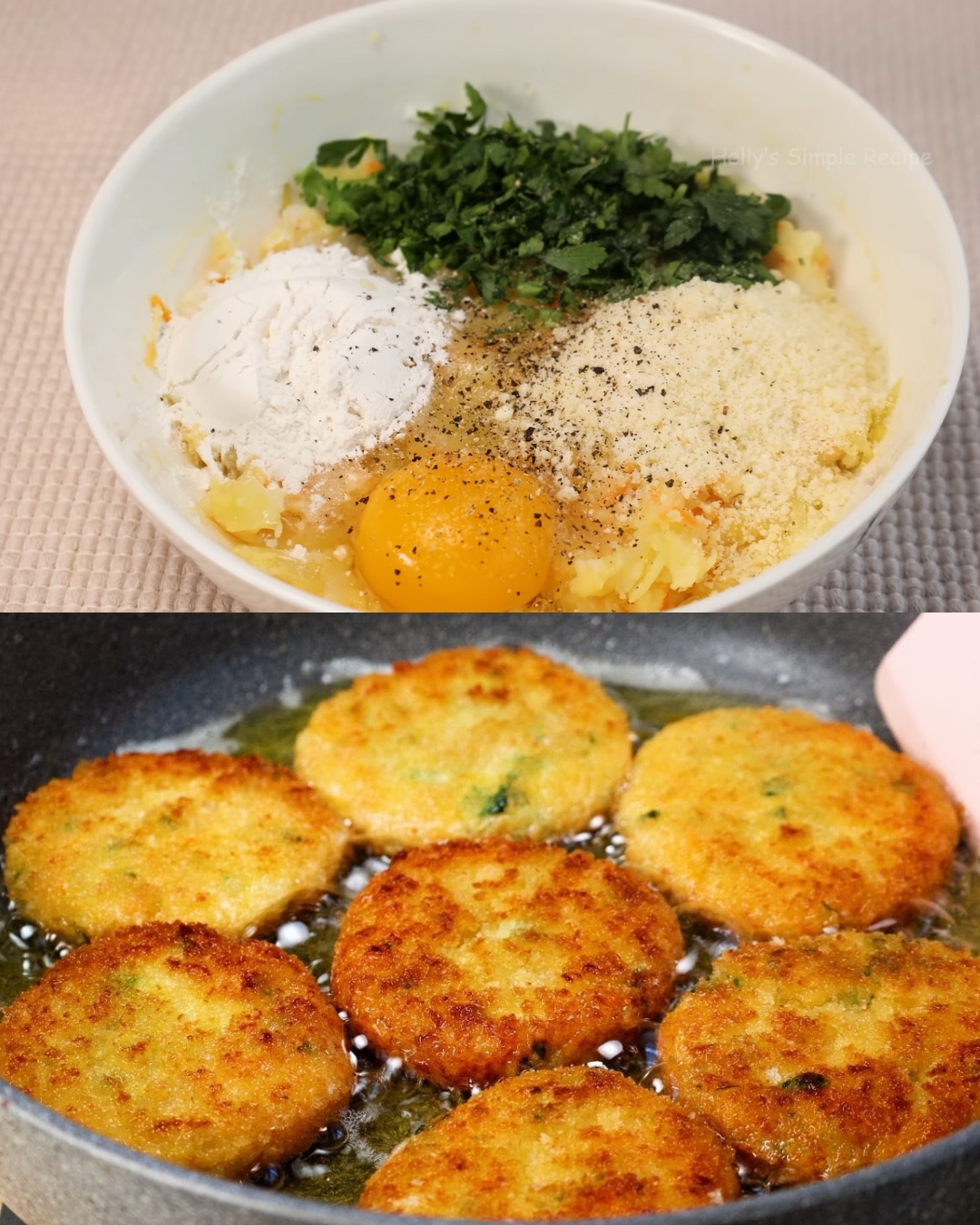 Golden Potato Patties with Parmesan and Herbs