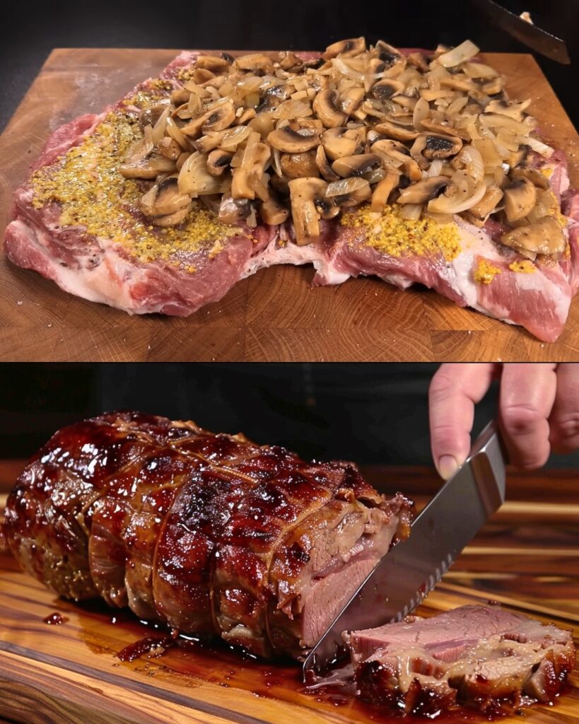 Baked Pork Neck with Mushrooms and Potatoes Recipe