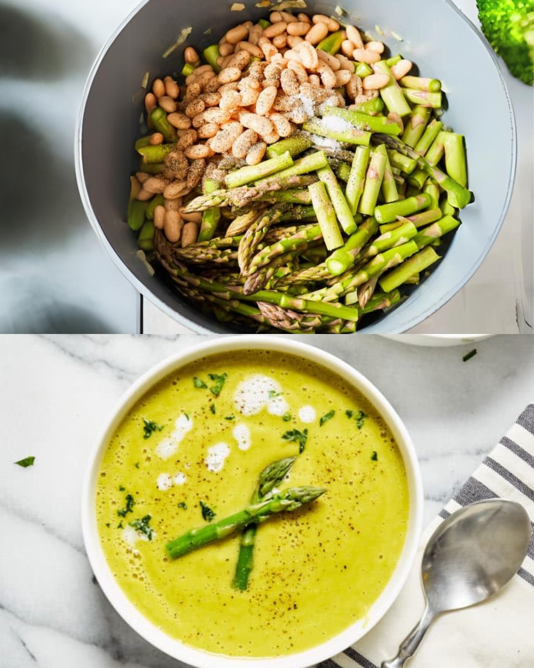 Creamy Asparagus and Cannellini Bean Soup