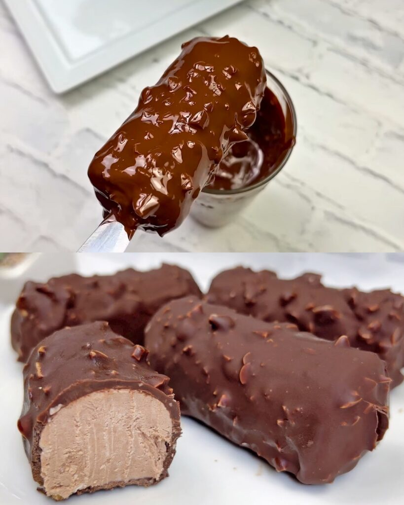 Decadent Frozen Chocolate Bars with Peanuts finished dish