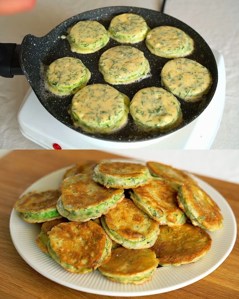Zucchini Fritters with Greek Yogurt and Dill finished dish