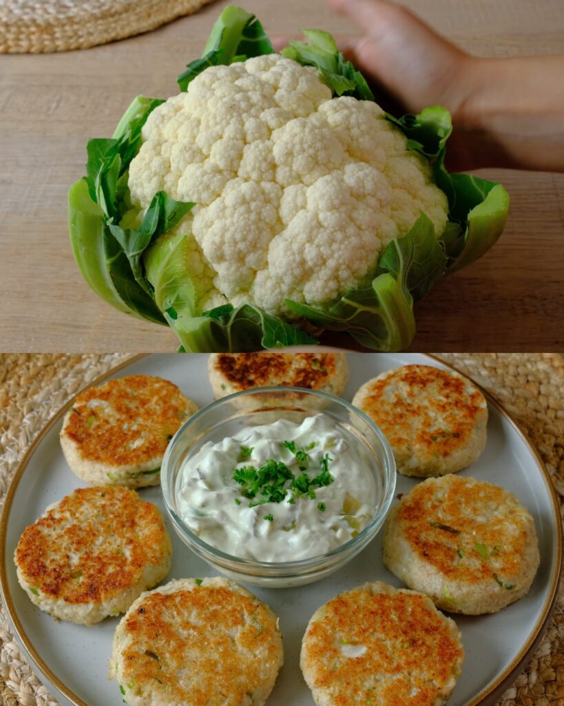 Cauliflower Patties with Vegan Tartar Sauce finished dish
