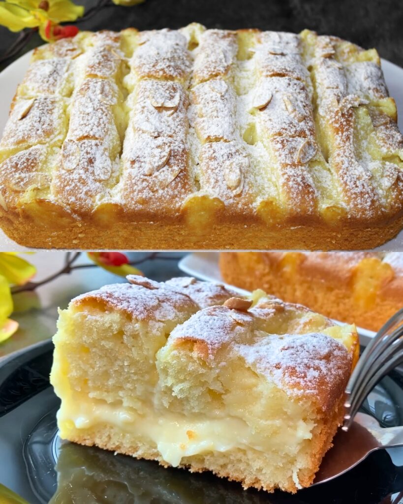 Lemon Custard Cake Recipe finished dish