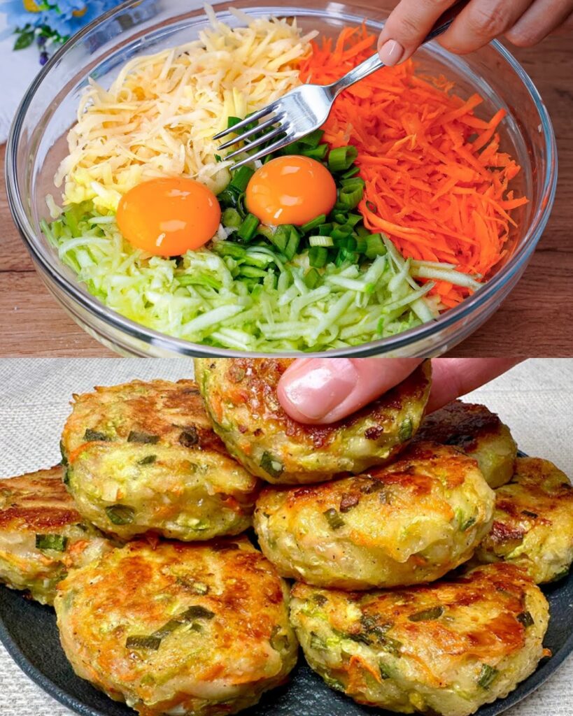 Grated Vegetable and Suluguni Cheese Fritters