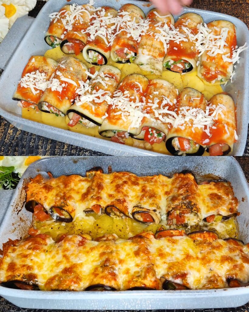 Baked Aubergines with Potatoes