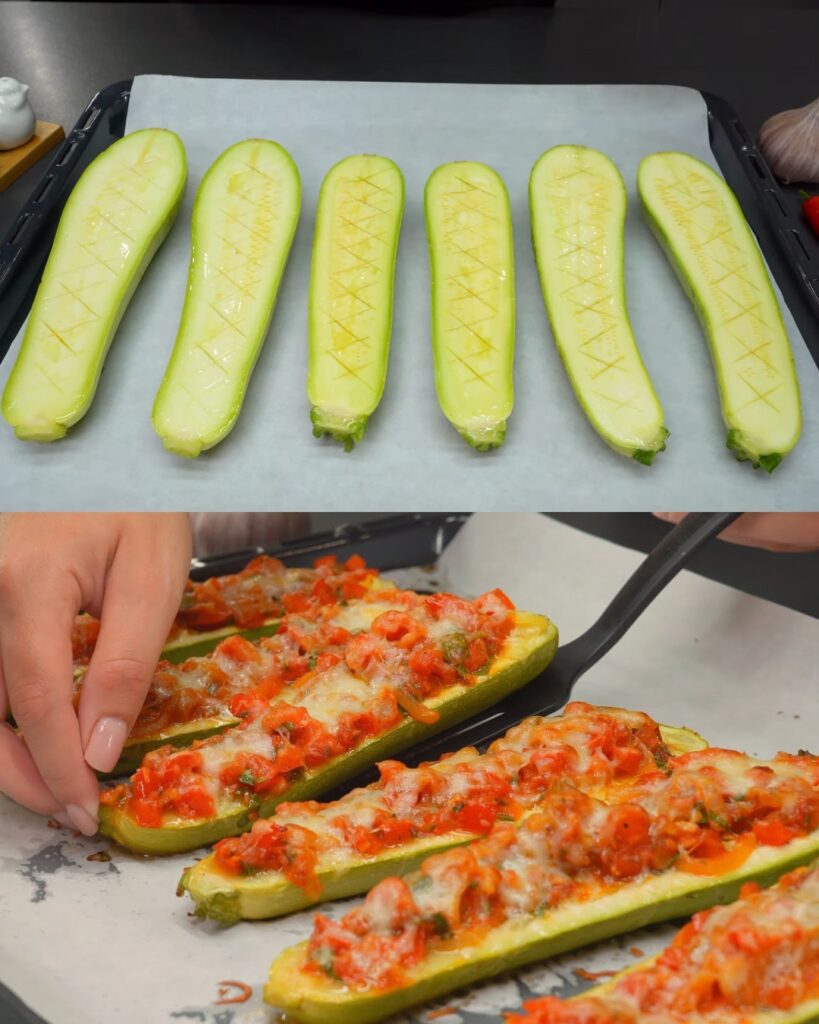 Delicious and Simple Zucchini Boats with Mozzarella finished dish