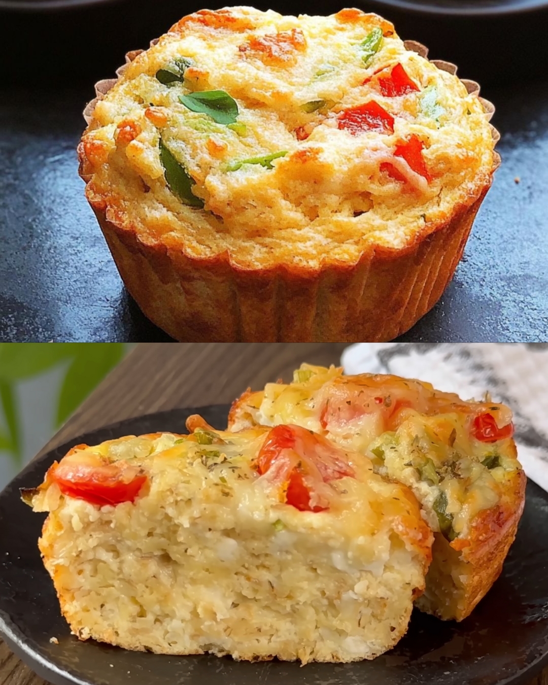 Savory Oatmeal and Cheese Muffins with Fresh Greens