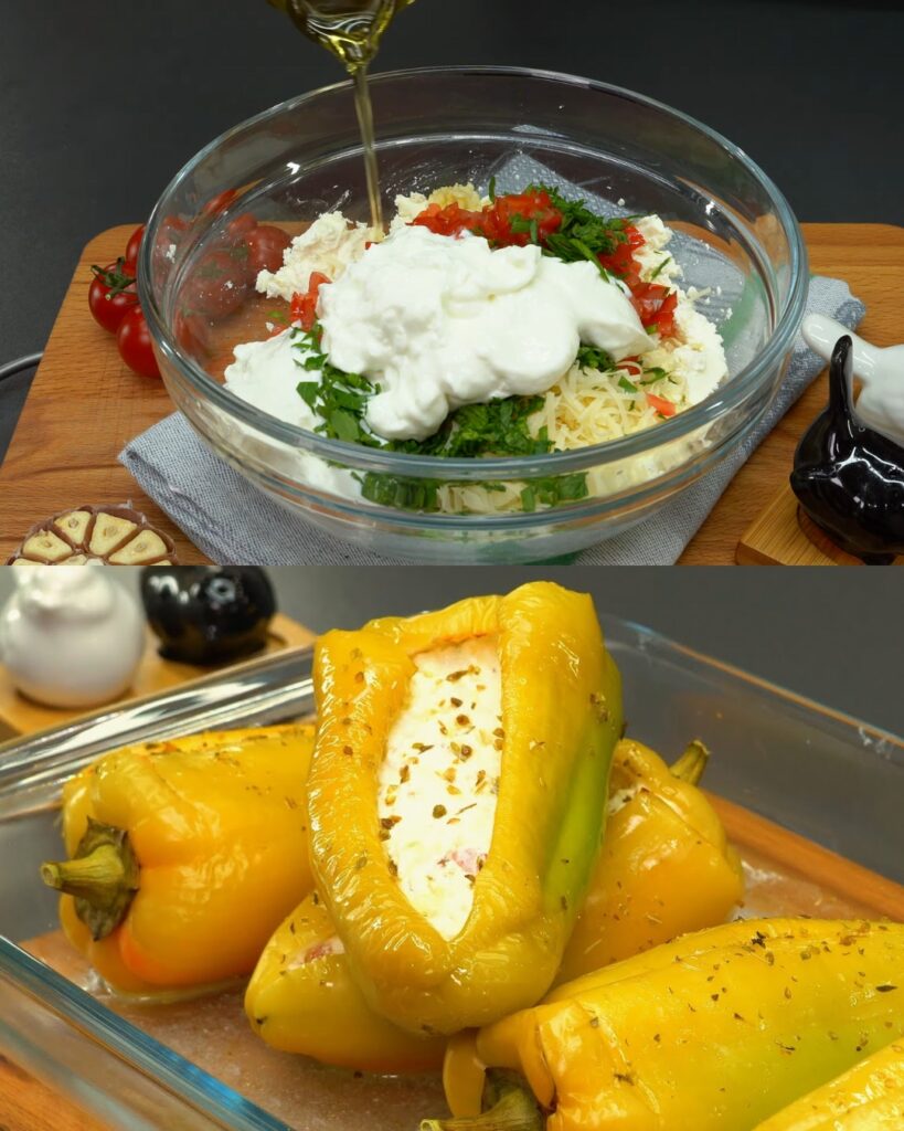 Stuffed Peppers with Feta and Parmesan