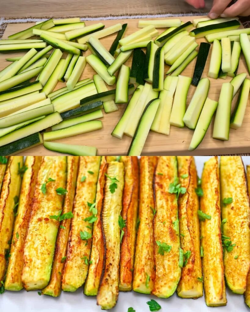 Oven Roasted Zucchini Sticks Recipe finished dish