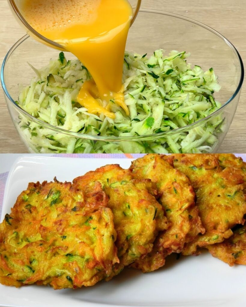 Zucchini and Carrot Fritters finished dish
