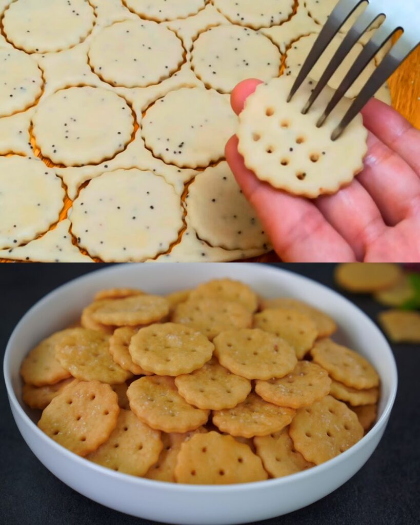 Homemade Salt Crackers with Poppy Seeds and Cheese finished dish
