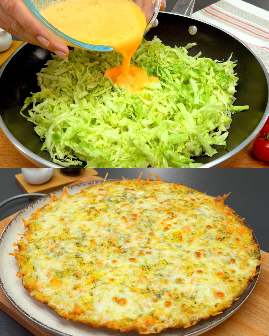 Savory Cabbage and Mozzarella Skillet Bake