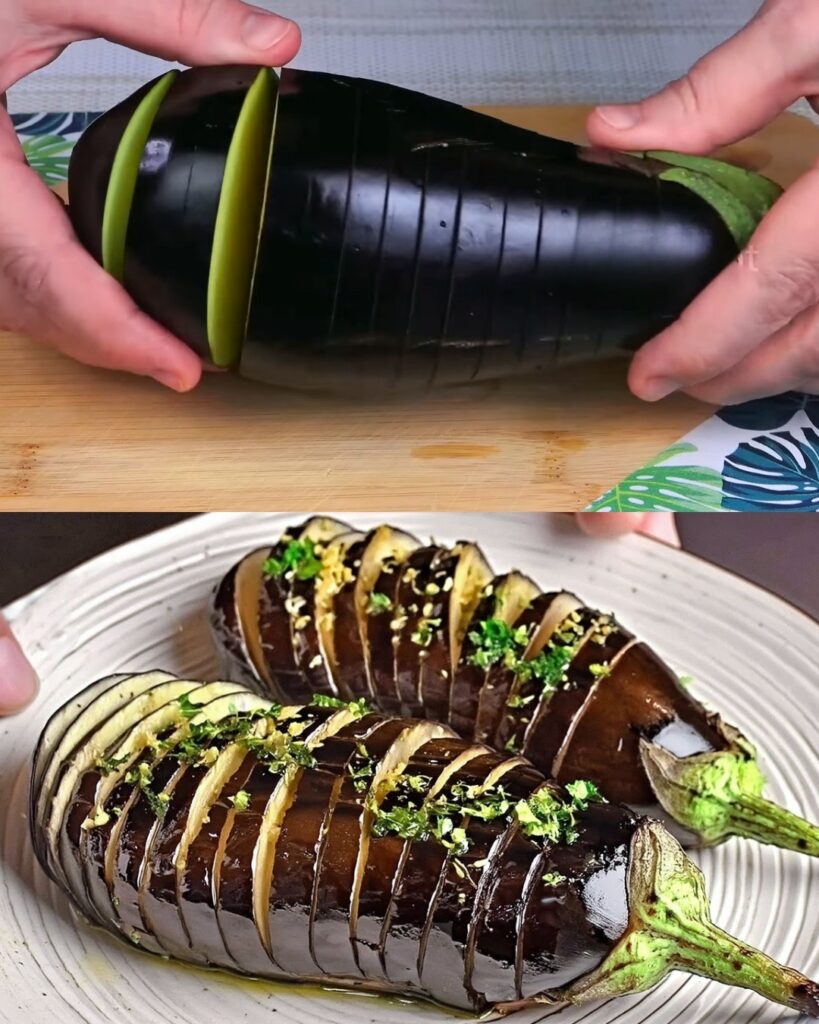 Baked Eggplants with Garlic and Herbs