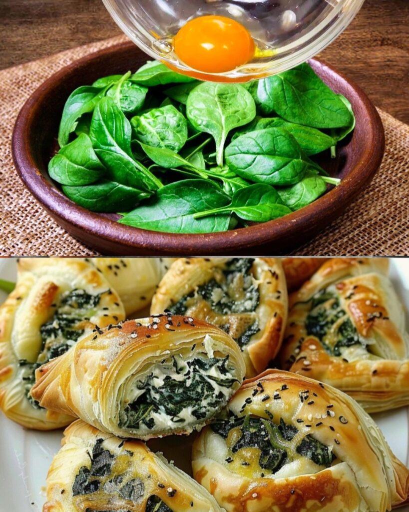 Spinach and Cheese Puff Pastry finished dish