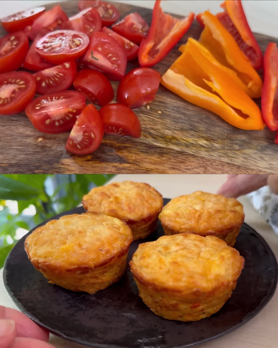 Mini Bell Pepper and Tomato Oat Muffins