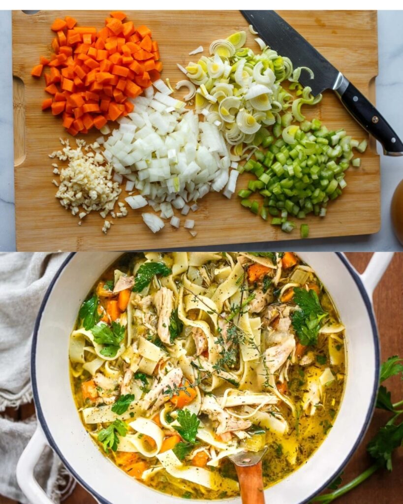 Homemade Chicken Noodle Soup finished dish