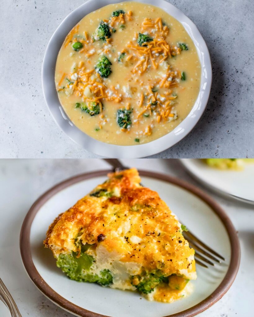 Crustless Quiche with Broccoli and Cauliflower