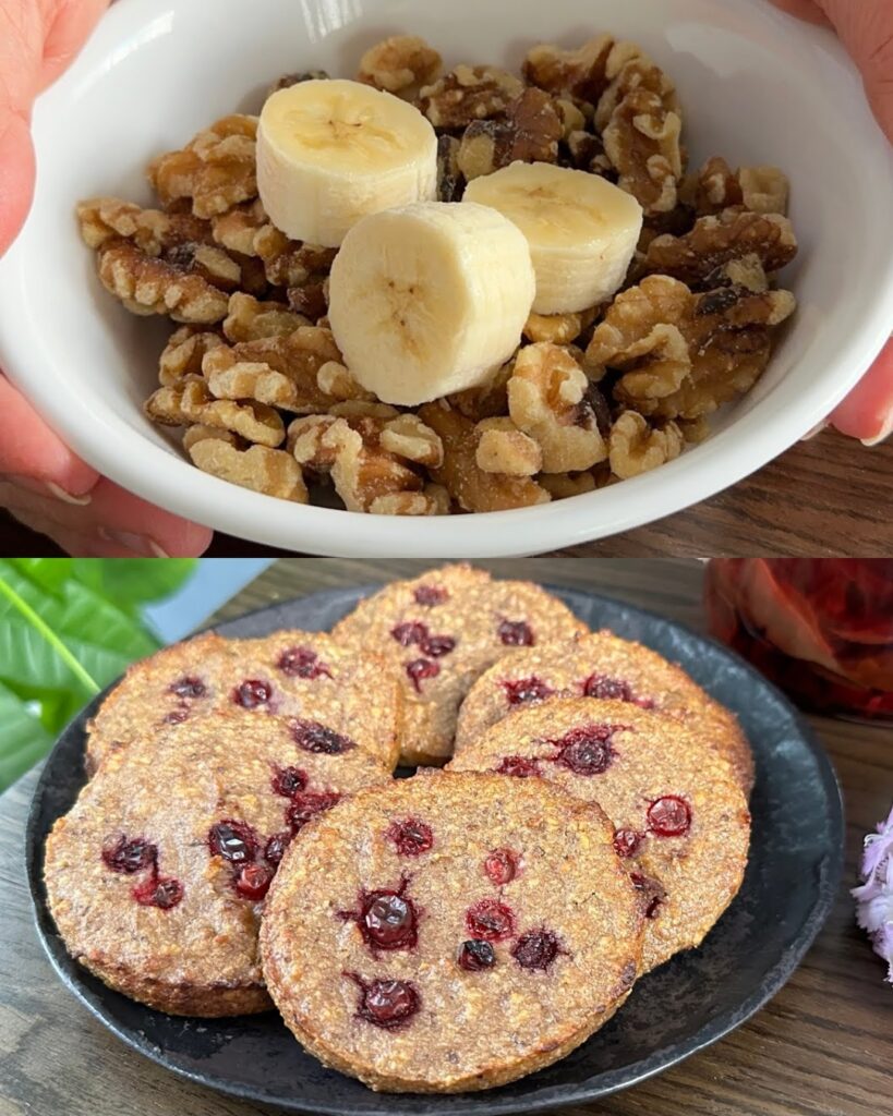 Banana Cranberry Walnut Cookies finished dish