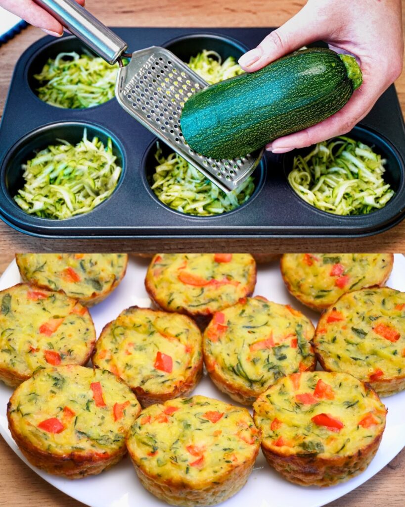 Zucchini and Potato Muffins with Greek Yogurt Sauce finished dish