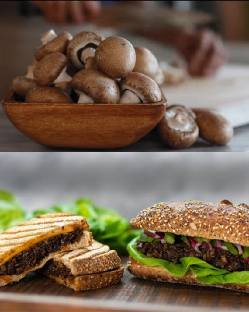 Mushroom Panini and Mushroom Sub Sandwich