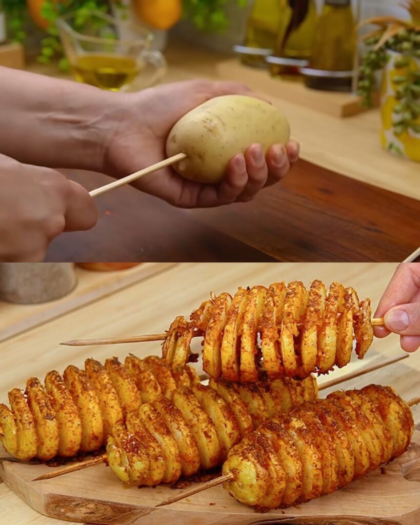 Crispy Tornado Potatoes with Parmesan and Garlic