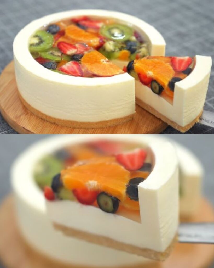 No-Bake Fruit Jelly Cheesecake
