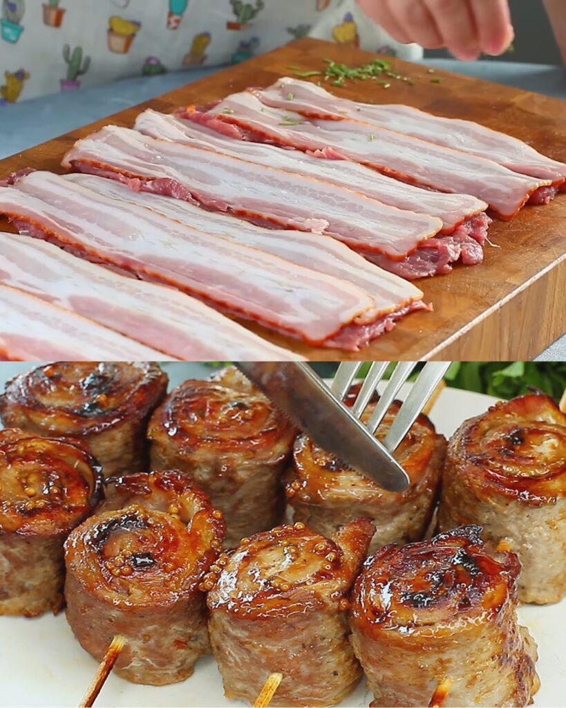 Gourmet Pork Fillet Roll with Bacon and Prunes