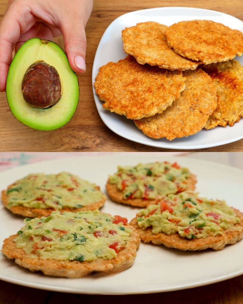 Healthy Avocado and Oatmeal Pancakes with Guacamole