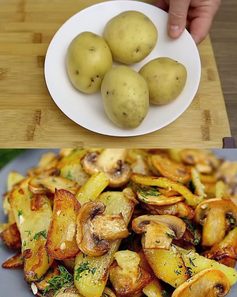 Fried Potatoes with Mushrooms