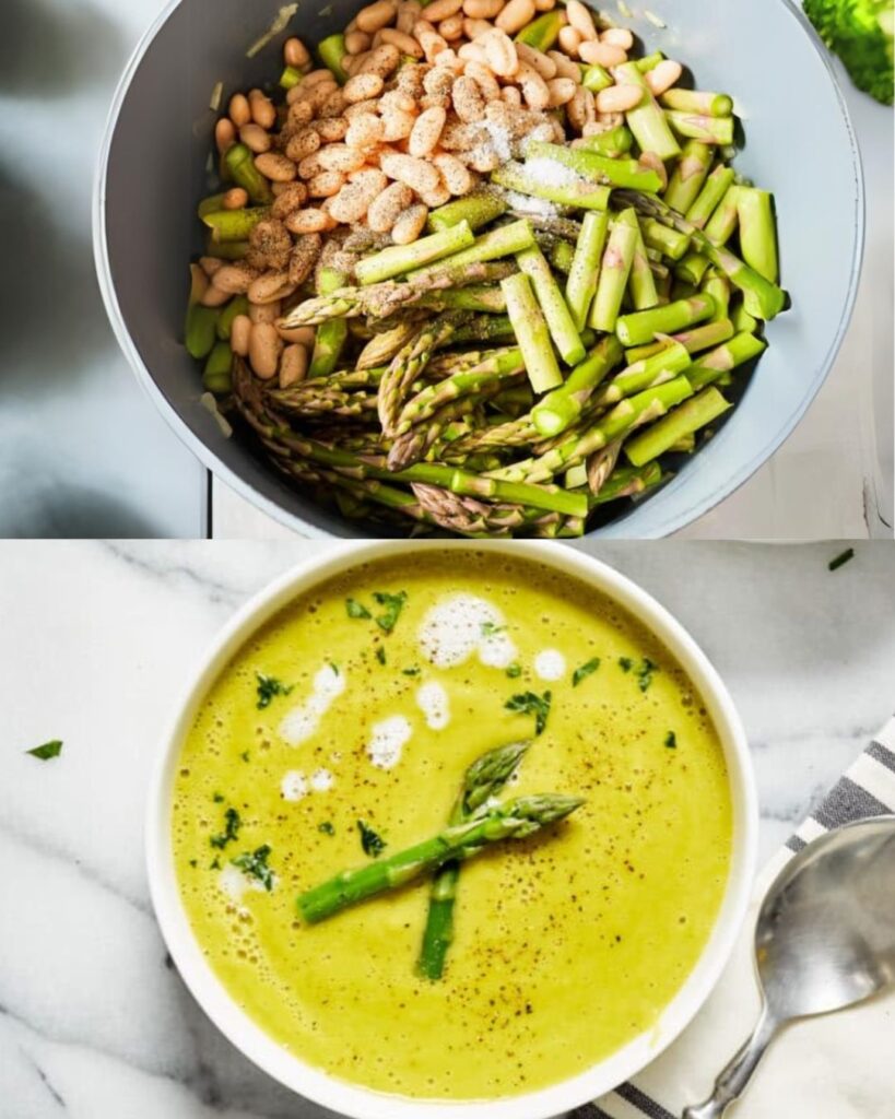 Creamy Asparagus and Cannellini Bean Soup