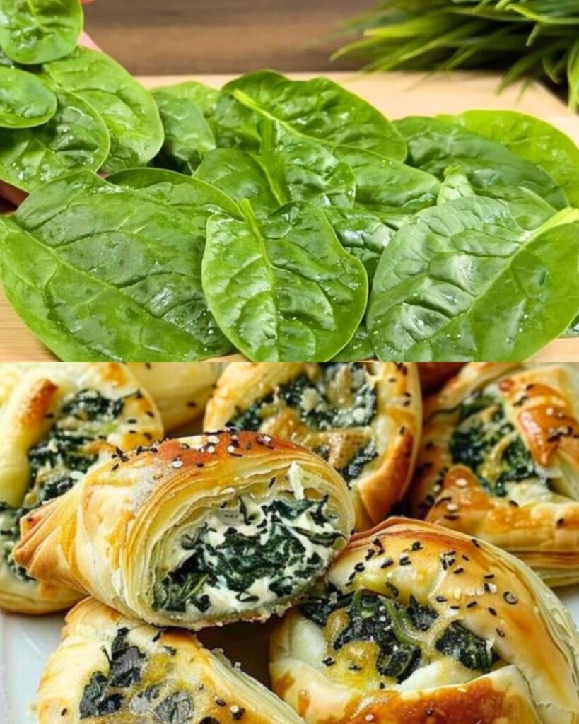 Flaky Spinach and Cheese Puff Pastry Squares