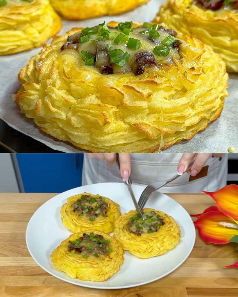 Stuffed Potato Nests