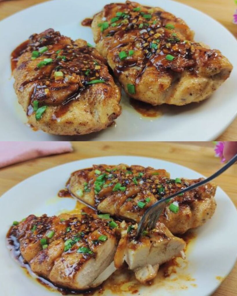 Savory Honey Garlic Chicken with Spring Onion Garnish