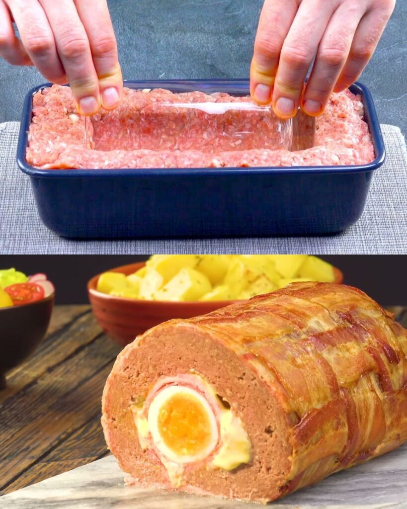 Meatloaf with Creamy Ham and Cheese Filling