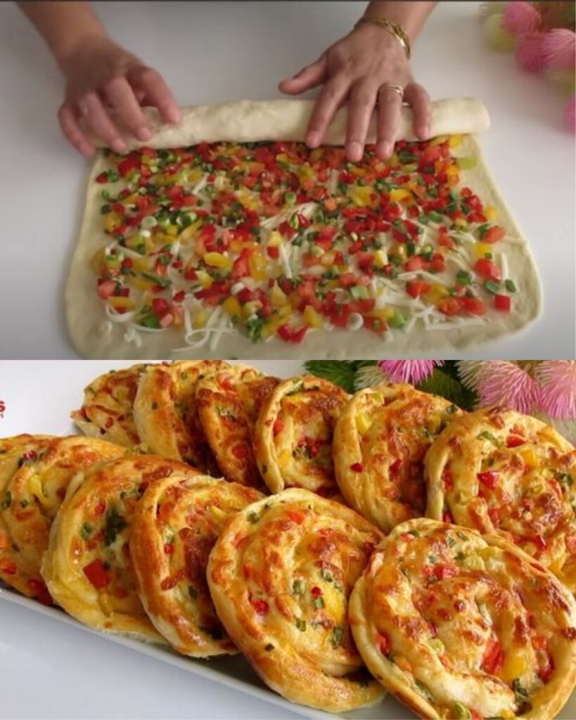 Savory Vegetable-Stuffed Dough - A Delicious Homemade Treat