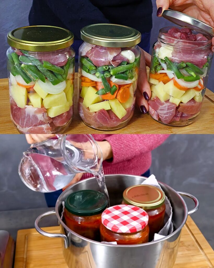 Beef Stew Preserved in a Jar