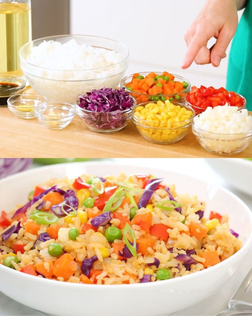 20-Minute Meal Prep Rainbow Fried Rice Recipe