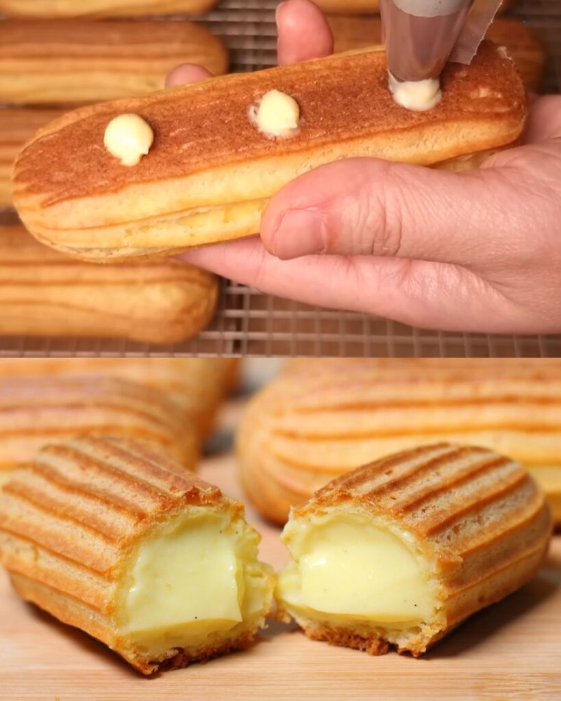 Cream-Filled Vanilla Eclairs