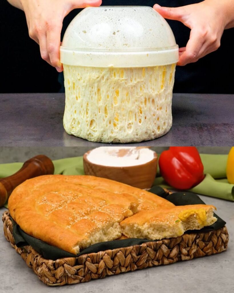 Homemade Sesame Bread with Chickpea Sauce