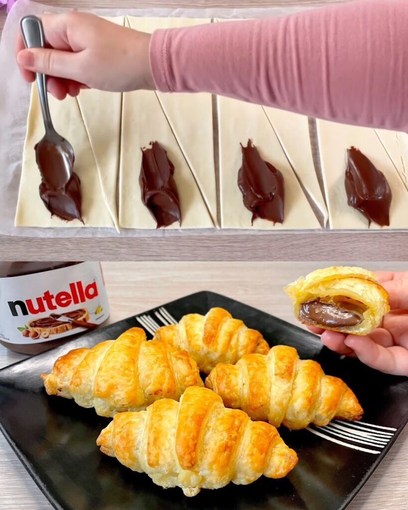 Nutella Puff Pastry Croissants